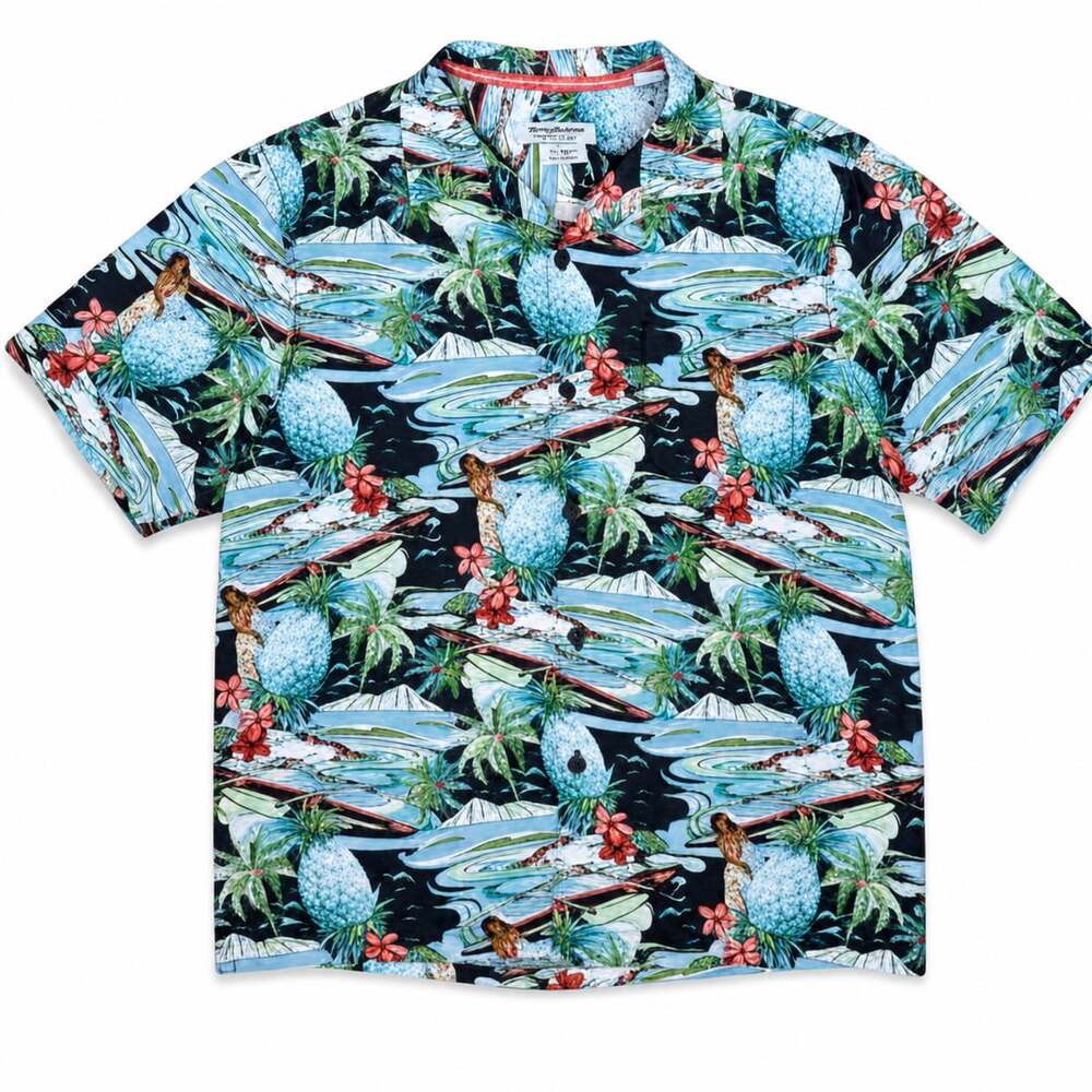 Tommy Bahama The Coconut Point Tropical Print Shirt Size M